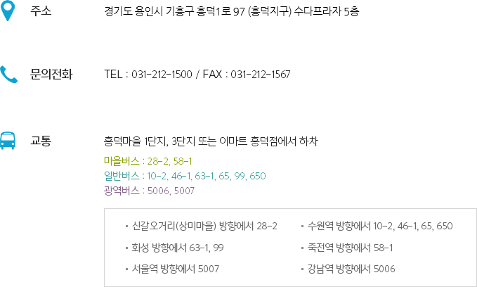 찾아오시는 길 주소 / 전화번호 / 교통편